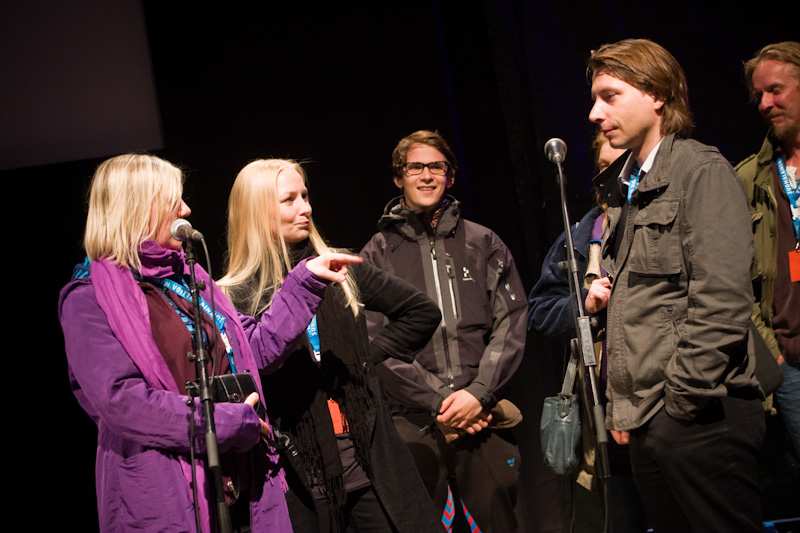 Hyv&auml; poika-elokuvan ohjaaja-k&auml;sikirjoittaja Zaida Bergroth ja leikkaaja-k&auml;sikirjoittaja Jan Forsstr&ouml;m